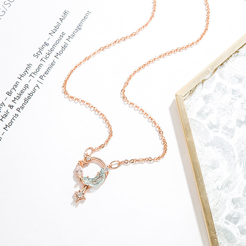 Wholesale Star and Moon Pendant Alloy Pendant Necklace